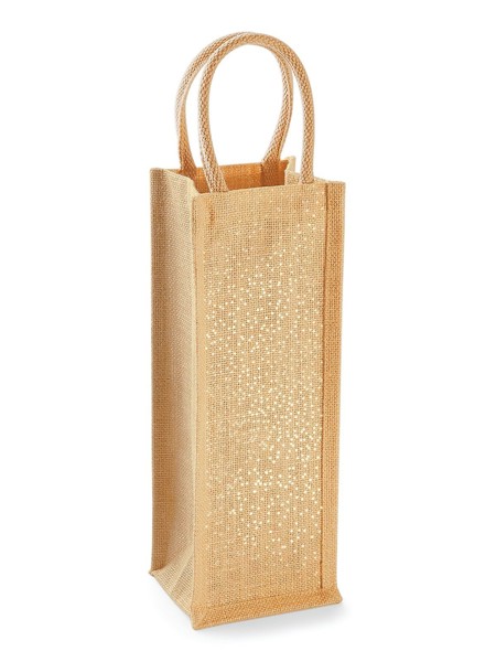 Shimmer Jute Bottle Bag