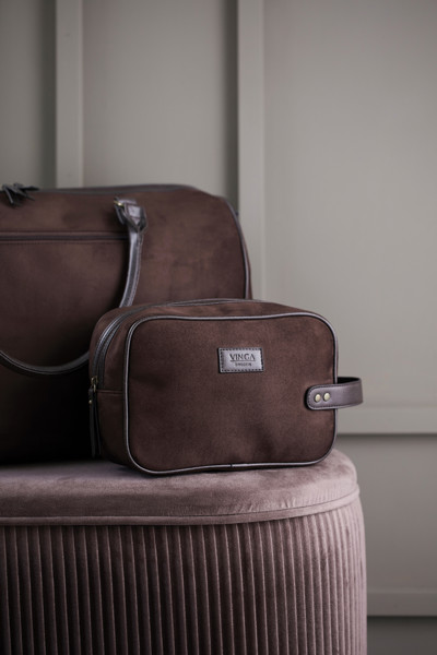 Vinga Hunton washbag polyester, 260x180x100 mm - Brown