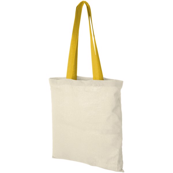 Shopper in cotone 100 g/m² con manici colorati Nevada - 7L - Natural / Giallo