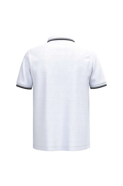 MUŠKA POLO MAJICA KRATKIH RUKAVOVA S KONTRASTNIM OBRUČKOM - Bijela / Crna / 2XL