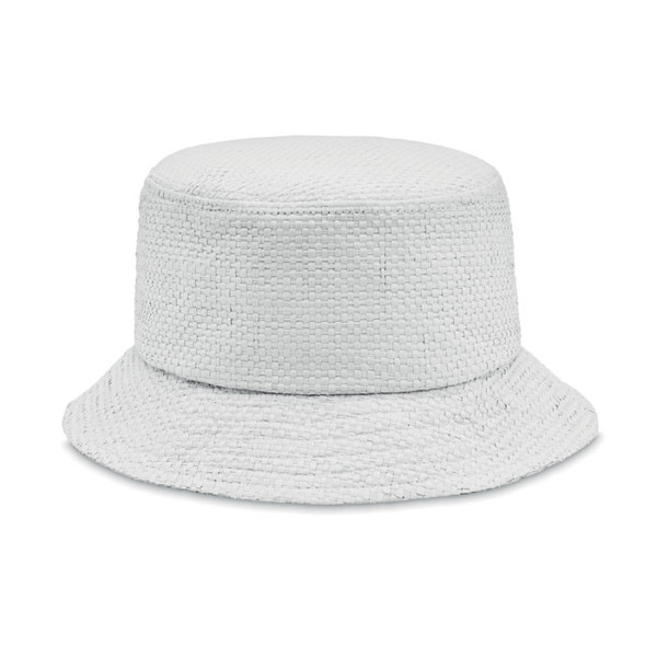 Paper straw bucket hat Bilgola+ - White