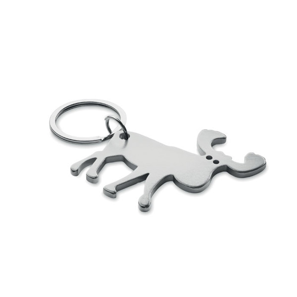 Recycled aluminium key ring Bottle Popper - Matt Silver