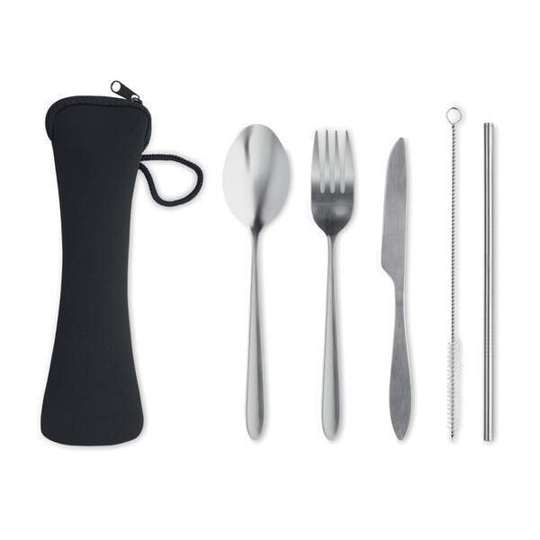 Set cubiertos acero inoxidable 5 Service - Negro