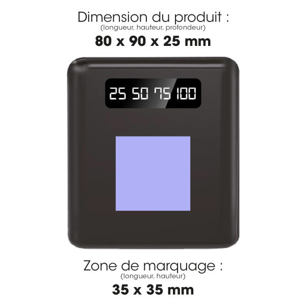 HEIHO - BATTERIE DE SECOURS AVEC 4 CABLES - 10 000 MAH NOIRE