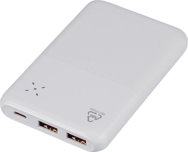 Recycled ABS powerbank Tavi - White