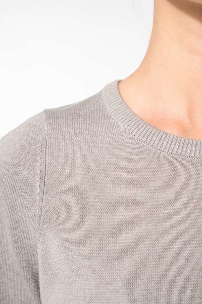 Ladies' Crew Neck Jumper - Grey Melange / 2XL