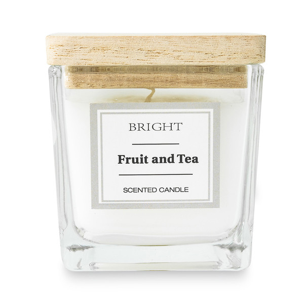 Alcamoro candle with wooden lid - Xmas motif