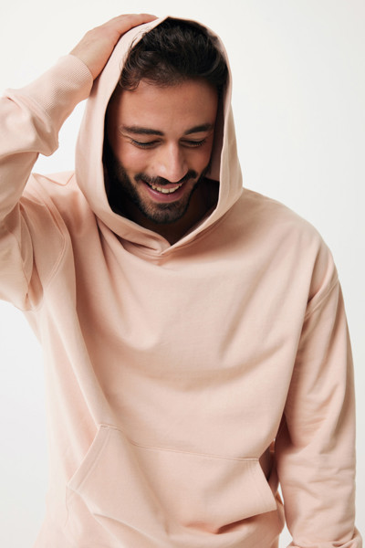 Iqoniq Yoho recycled cotton relaxed hoodie - Peach Nectar / S