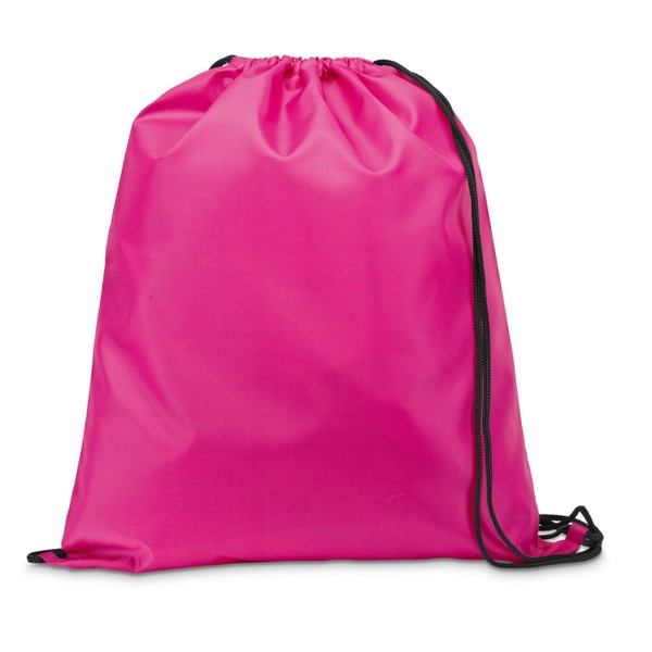 CARNABY. Sac à dos 210D avec cordons de serrage noirs - Rose