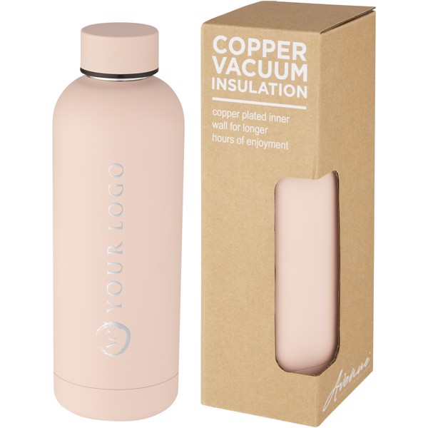 Bouteille isotherme Spring de 500 ml avec isolation sous vide et couche de cuivre - Pale blush pink