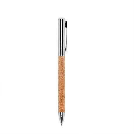 Personalised metal pen with cork grip and cork gift box