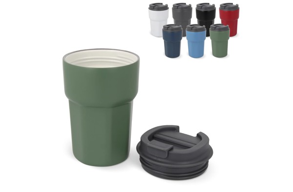Zambezi keramična termo skodelica 350 ml, reciklirano jeklo - Bela