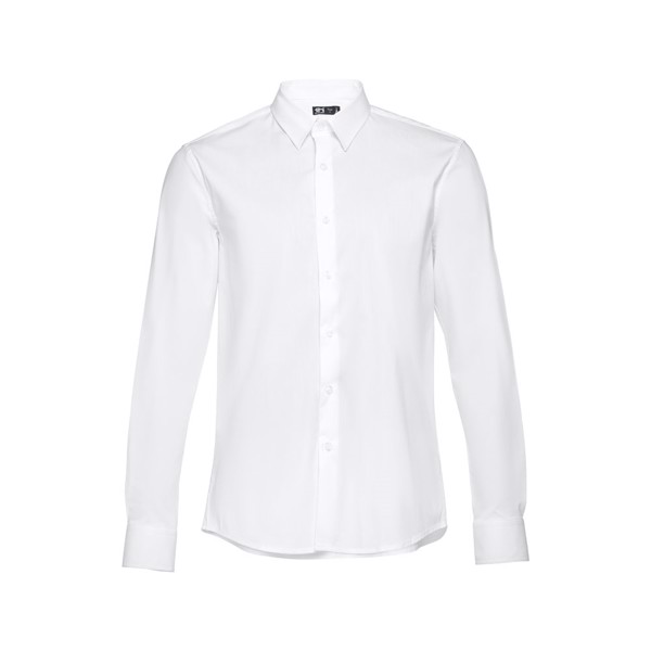 THC PARIS WH. Chemise en popeline à manches longues pour hommes.Couleur blanche - Blanc / L