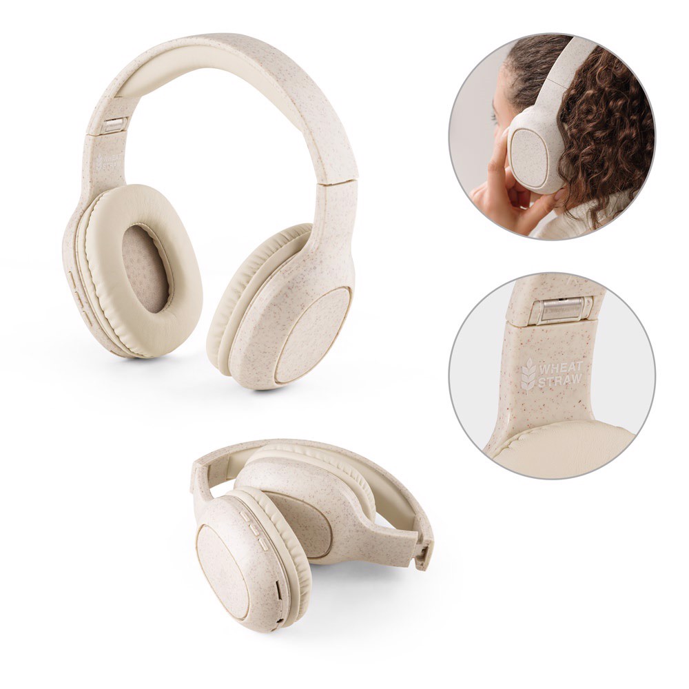 PS - FEYNMAN. Wheat straw fibre and ABS wireless headphones
