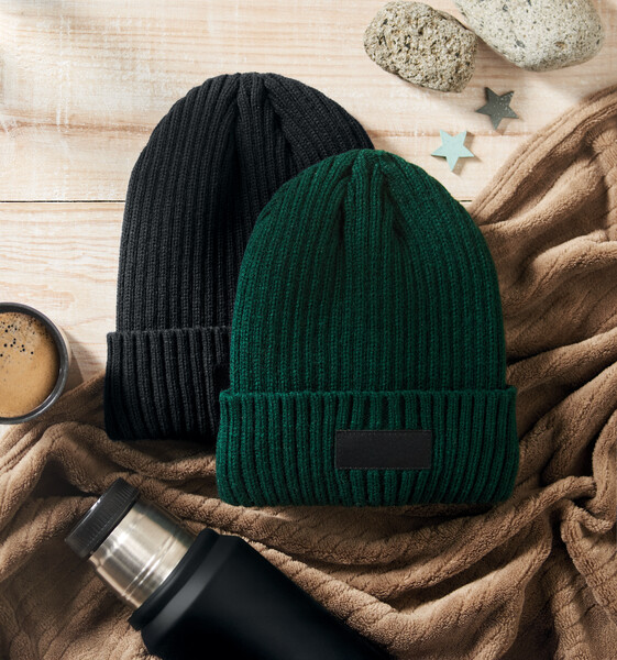 Berretto in maglia c/bordino Anvik - Verde Scuro