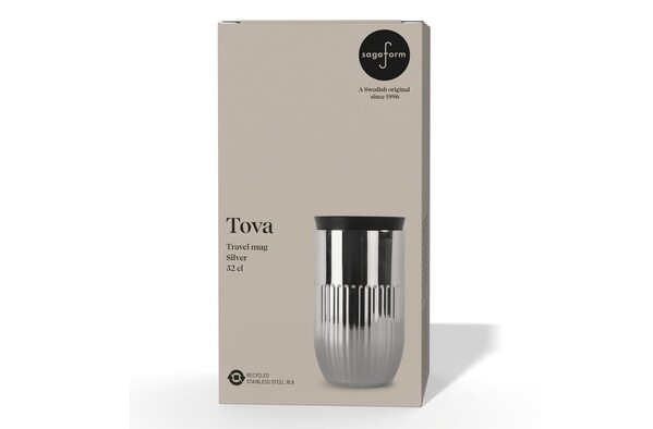 Mug isolé Sagaform Tova, 320 ml, étanche et lavable au lave-vaisselle - Chrome