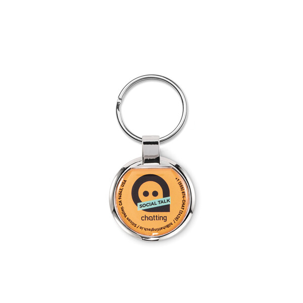 Round zinc alloy, doming keychain - Full colour