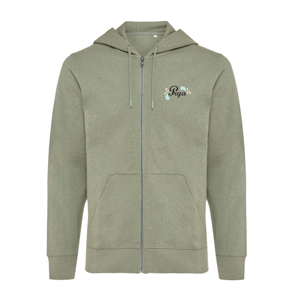 IQONIQ Abisko recycled cotton zip through hoodie - Heather Green / XXXL
