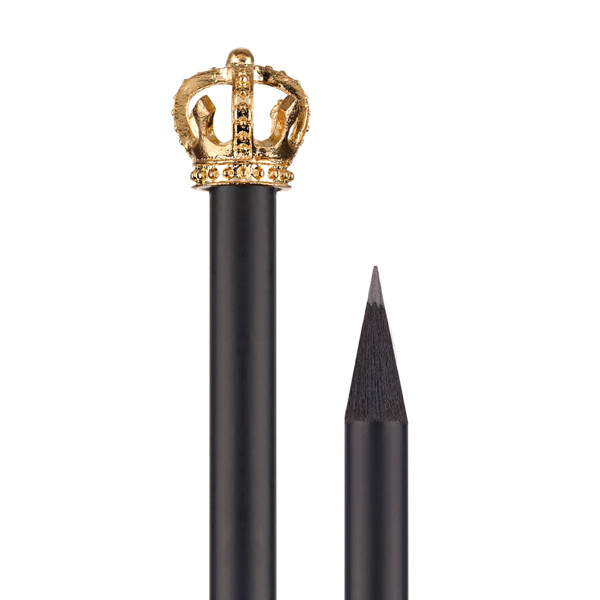 Bleistift mit Metallkrone - Gold (Kaiser / Krone)