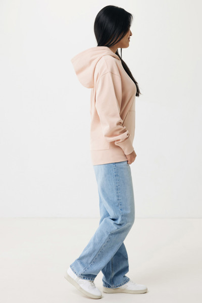 Iqoniq Yoho recycled cotton relaxed hoodie - Peach Nectar / S