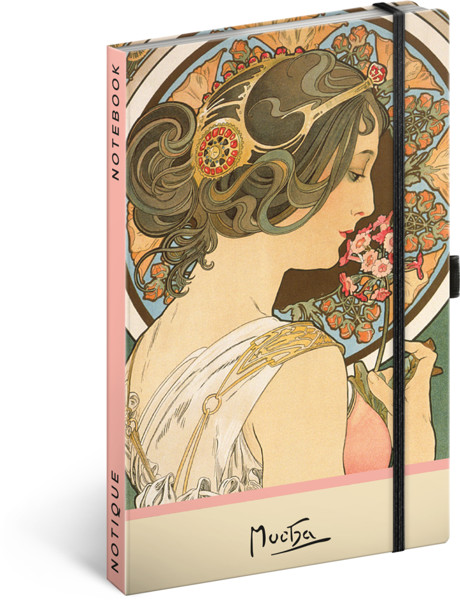 Notique Notes Alfons Mucha – Petrklíč, Tečkovaný, 13 x 21 cm