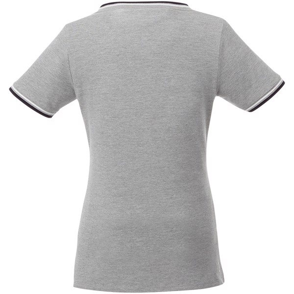 Camiseta de pico punto piqué para mujer "Elbert" - Mezcla De Grises / Azul Marino / Blanco / XL