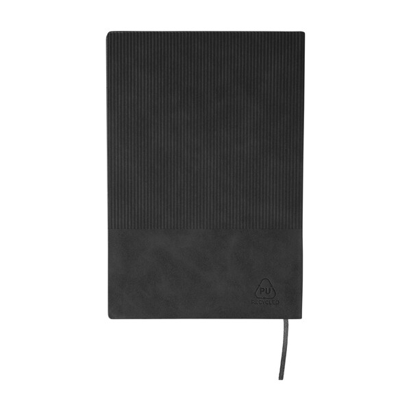 Notebook set Tarek | Recycled synthetic leather | A5 | With ballpen - black