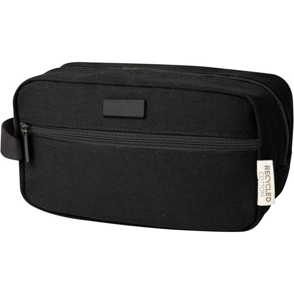 Pochette pour accessoires de voyage Joey de 3,5 L en toile recyclée certifiée GRS - Noir