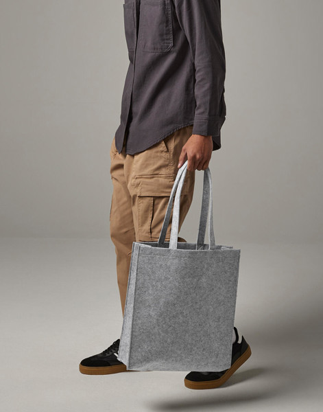 Felt Tote Bag - Grey Melange / ONE SIZE