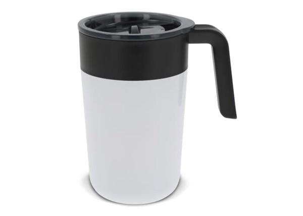 Double walled coffee mug 400ml - White