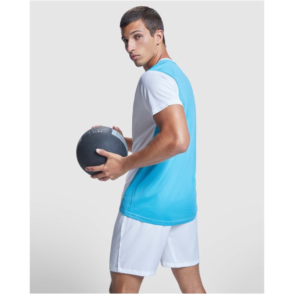 T-shirt sportiva a maniche corte unisex da 130 g/m² Detroit - Fucsia / Nero / S