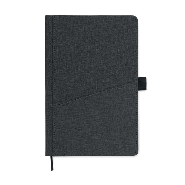 A5 notebook PU front pocket Cinco - Black