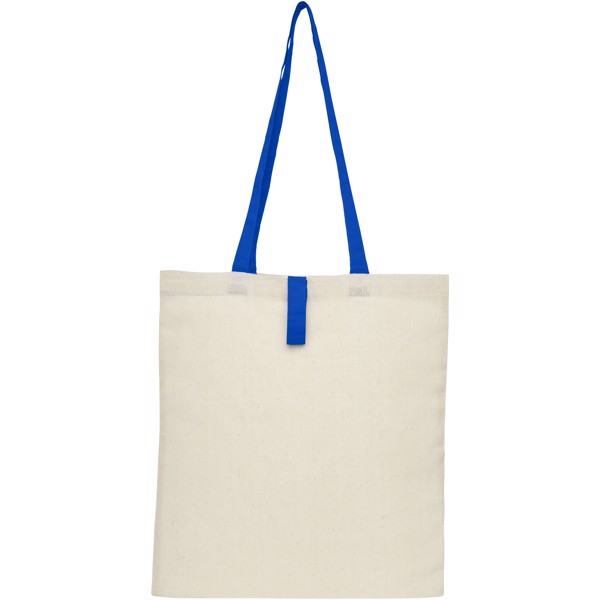 Sac shopping Nevada pliable en coton de 100 g/m² 7L - Naturel / Bleu royal