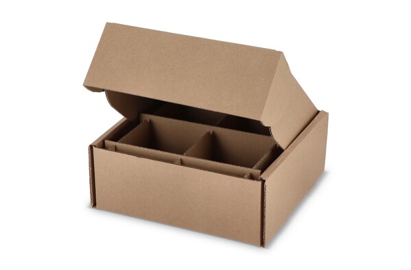Boîte cadeau personnalisée pour 4 mugs 24.3 x 24.3 x 9.9 cm - Marron