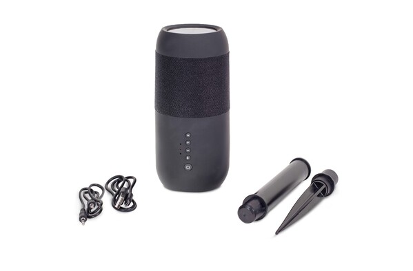 Wireless solar speaker torch 2x5W IPX6 - Noir