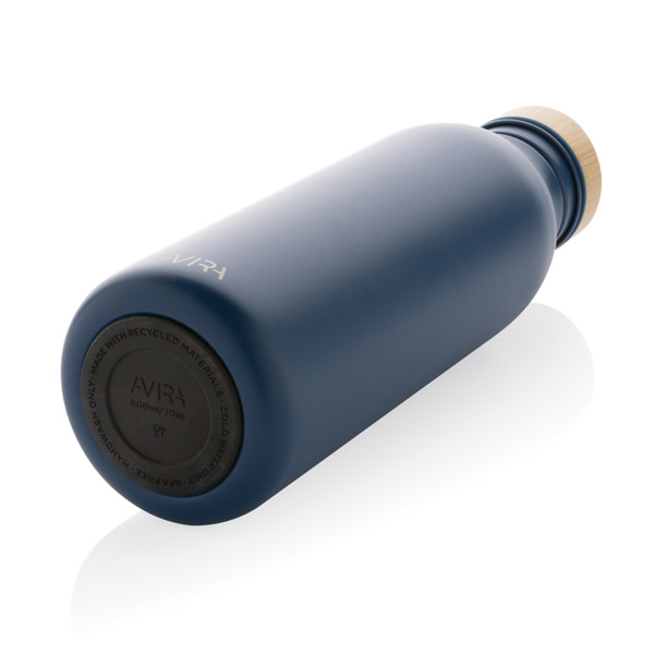 Bouteille d'eau 600ml en acier Avira Alcor RCS - Bleu Marine
