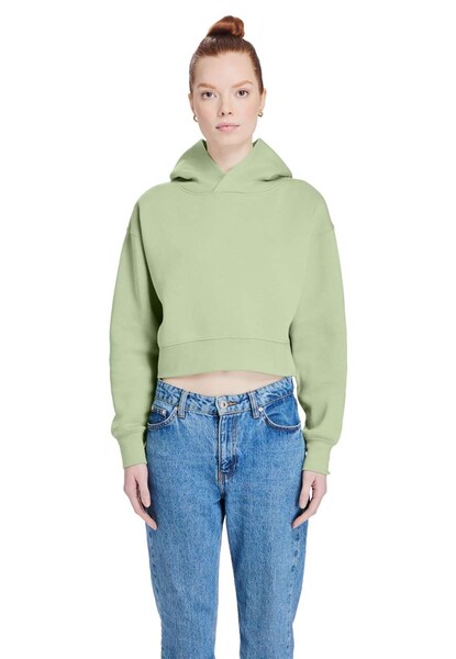 Womens Relaxed Crop Hoodie - Black / XS