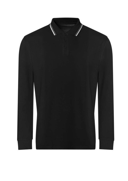 Polo majica dugih rukava s vrhom 100 - Bijela / Deep Crna / M