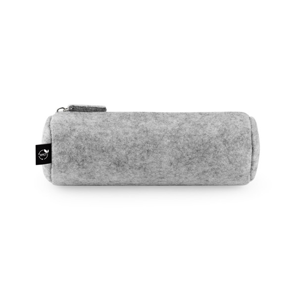 NOMAD. Multi-purpose case in recycled felt (100% rPET) with ruler, pencils, rubber and sharpener - Light Grey
