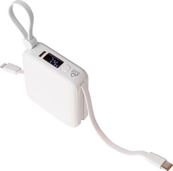 Recycled ABS powerbank Jona - White