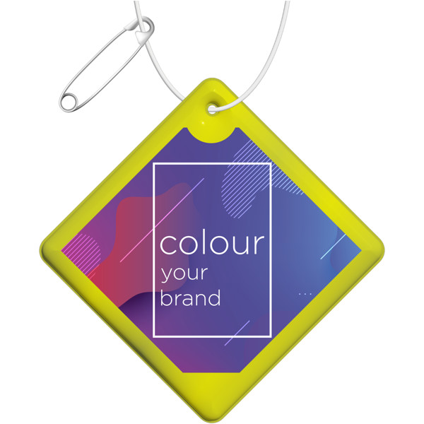 Pendente refletor de PVC em forma de diamante pequeno RFX™ - Amarelo neón