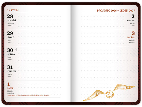 Notique Studentský Diář Harry Potter (Září 2026 – Prosinec 2027), 9,8 x 14,5 cm