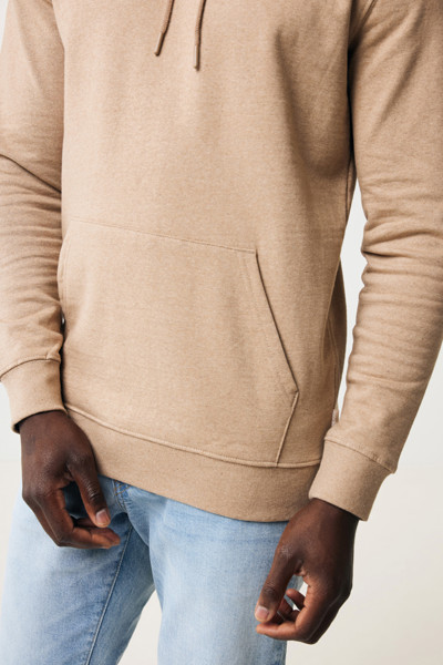 Sweat à capuche en coton recyclé et non teinté Iqoniq Torres - Heather Brown / L