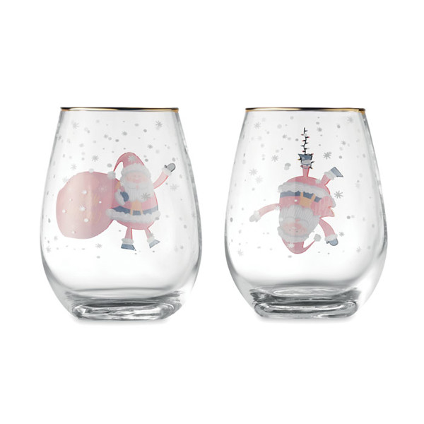 Set kozarcev Noel, 330ml, zlat rob