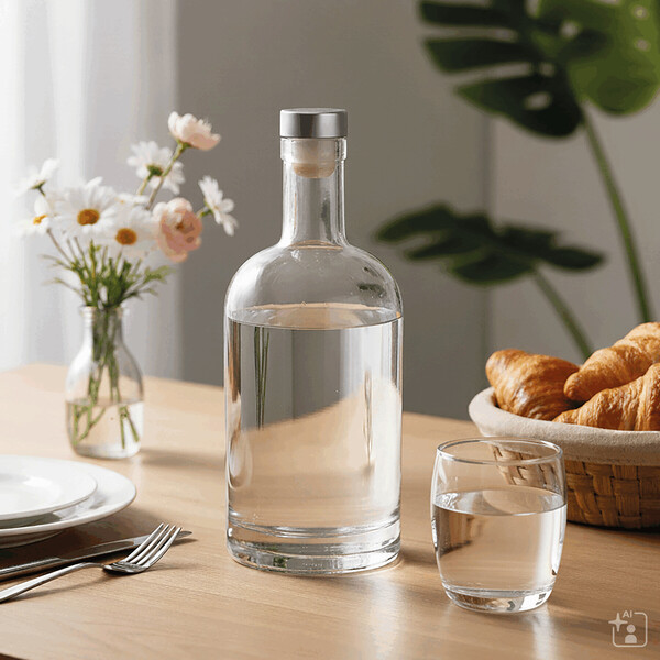 Glass Drinking Bottle Pearly