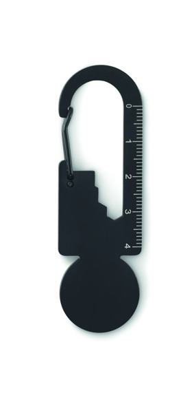 Multifunctional key ring token Multikey - Black