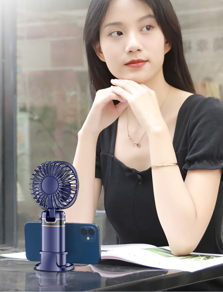 Mini fan with LED display - WHITE