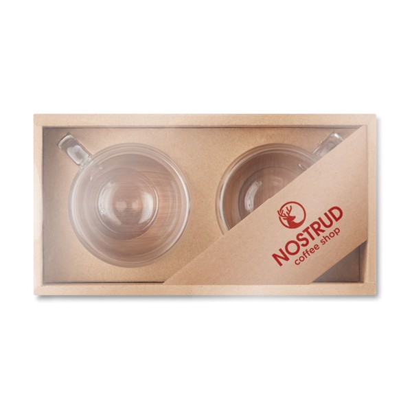 Set kozarcev za espresso Belize, 60 ml, bambusovi krožniki