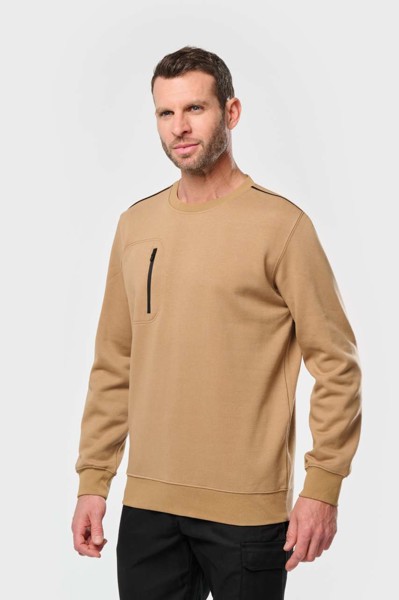 Unisex Daytoday Contrasting Pocket Sweatshirt - White / Navy / S