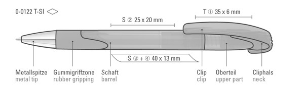 LOOK grip transparent SI guľôčkové pero - Žltá